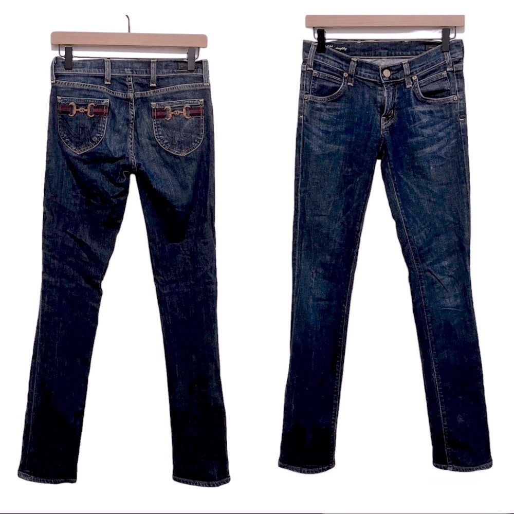 CITIZENS OF HUMANITY Jackie #149 Stretch Straight Leg Jeans Buckle Embroidery 25